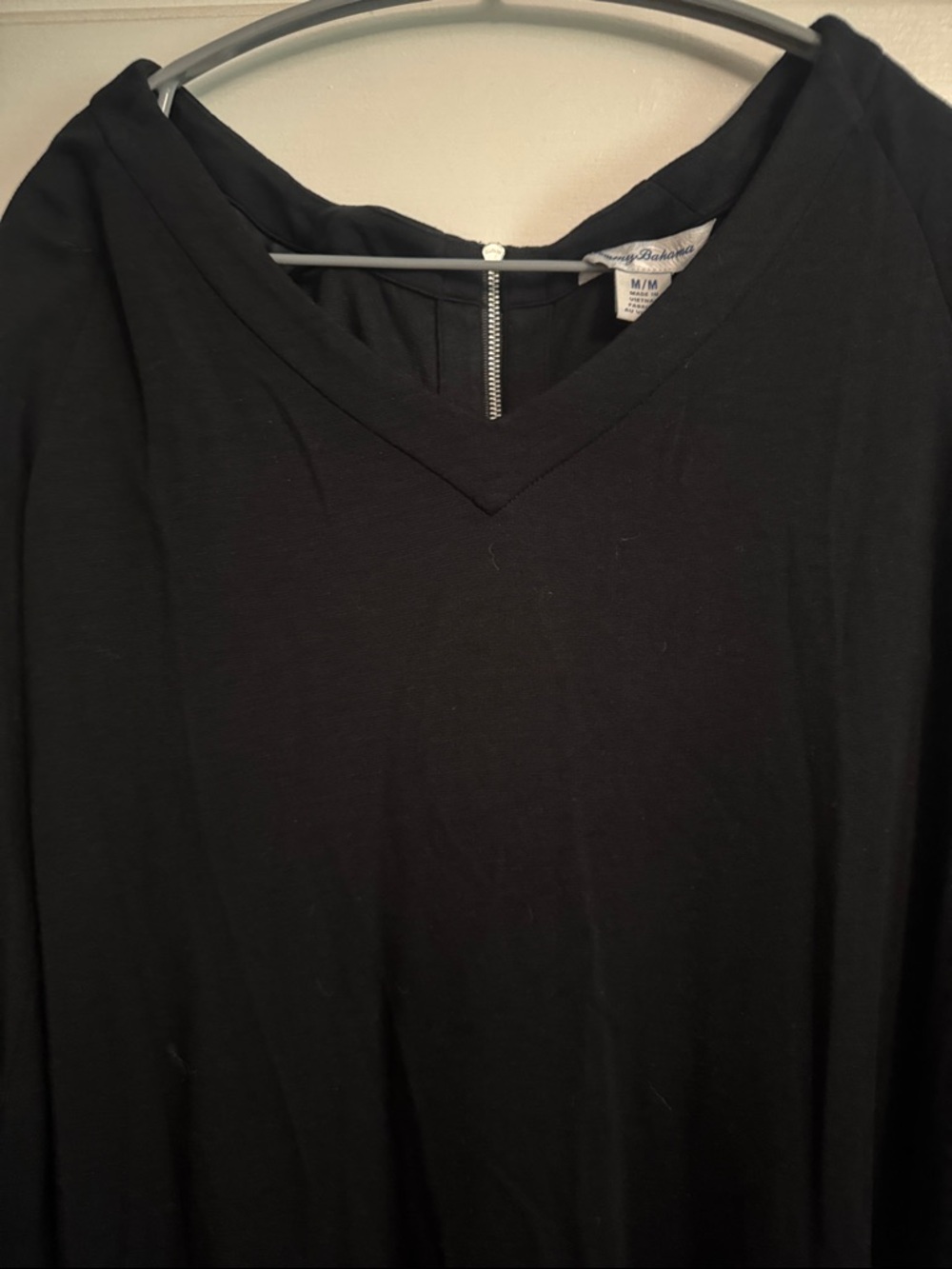 Tommy Bahama Black V-Neck 3/4 Sleeve dress with Back Zipper